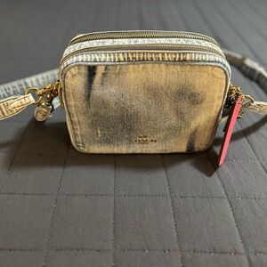 Coach in Loved Denim , Crossbody Bag with Gold Hardware